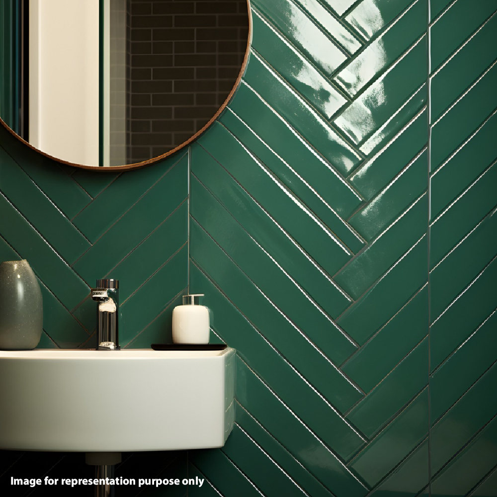 Subway Tiles in a Herringbone Pattern